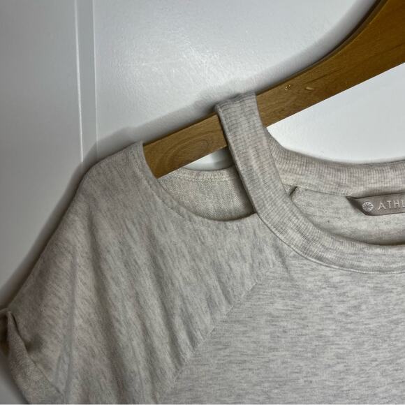 Athleta Heather Gray Shala Cold Shoulder Stretch Mini Dress Size Small Petite - Picture 4 of 8